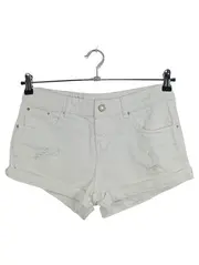 Vorschaubild 1 von Damen Jeans-Shorts Größe 34 Weiß Casual Distressed