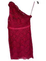 Vorschaubild 2 von Damen festliches Kleid Gr. 38 Rot One-Shoulder Spitze Elegant
