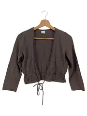 Vorschaubild 1 von Damen Strickjacke Braun Gr. 36/S Klassisch Elegant Baumwolle