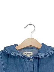 Vorschaubild 5 von Mädchen Jeans Bluse Kinder Gr. 110 Blau Casual Rüschenkragen
