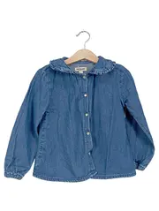 Vorschaubild 1 von Mädchen Jeans Bluse Kinder Gr. 110 Blau Casual Rüschenkragen