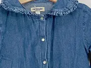 Vorschaubild 4 von Mädchen Jeans Bluse Kinder Gr. 110 Blau Casual Rüschenkragen