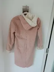Vorschaubild 2 von Felljacke Mantel Blumenstickerei Rosa Gr. 34/XS