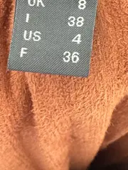 Vorschaubild 4 von Faltenrock Damen Gr. 34/XS Braun Plissee Midi Lederoptik