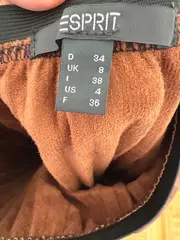 Vorschaubild 2 von Faltenrock Damen Gr. 34/XS Braun Plissee Midi Lederoptik