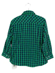 Vorschaubild 2 von Kinder Freizeithemd Jungen Grün Kariert Gr. 110/116 Casual