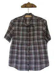 Vorschaubild 1 von Damen Bluse Hemdbluse Gr. 36/S Kariert Mehrfarbig Kurzarm Casual