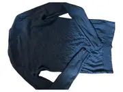 Vorschaubild 2 von Benetton Strickjacke Cardigan Damen Baumwolle Blau Gr. 38 M Rippstrick
