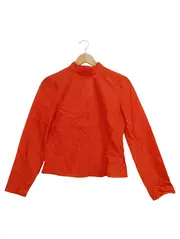 Vorschaubild 1 von Damen Bluse Orange Stehkragen Langarm Gr. XS 34