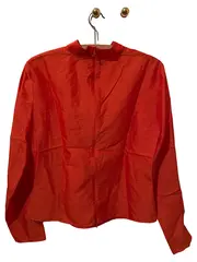 Vorschaubild 3 von Damen Bluse Orange Stehkragen Langarm Gr. XS 34