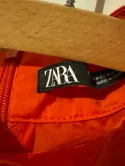 Vorschaubild 2 von Damen Bluse Orange Stehkragen Langarm Gr. XS 34