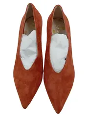 Vorschaubild 2 von Damen Pumps Wildleder Kitten Heels Orange Gr. 40 Elegant