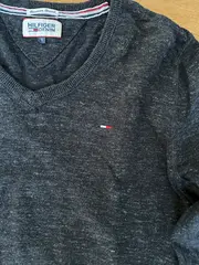 Vorschaubild 5 von Denim Pullover Herren Gr. S V-Ausschnitt Grau Meliert