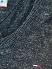 Vorschaubild 4 von Denim Pullover Herren Gr. S V-Ausschnitt Grau Meliert