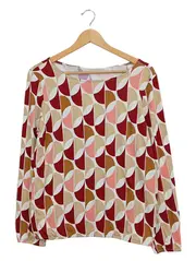 Vorschaubild 1 von Damen Pullover Langarm geometrisches Muster Mehrfarbig Gr. 36/S