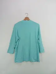 Vorschaubild 4 von Damen Strickjacke Gr. 42/XL Blau Viskose Elegant Klassisch