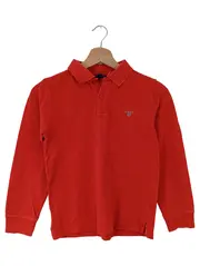 Vorschaubild 1 von Kinder Poloshirt Langarm Rot Gr. 140 Baumwolle Casual Uni