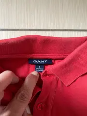 Vorschaubild 3 von Kinder Poloshirt Langarm Rot Gr. 140 Baumwolle Casual Uni