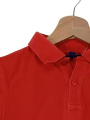Vorschaubild 2 von Kinder Poloshirt Langarm Rot Gr. 140 Baumwolle Casual Uni
