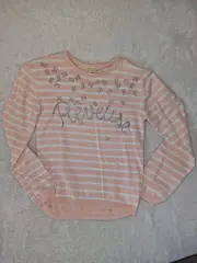 Vorschaubild 6 von Mädchen Pullover Rosa Gestreift Langarm Baumwolle Gr. 140