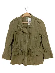 Vorschaubild 1 von Damen Leichte Jacke Khaki Militärstil Gr. 38/M Baumwolle Casual
