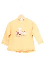 Vorschaubild 1 von Pullover Kinder Gr. 86 Orange Langarm Tiermotiv Rüschen