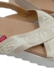 Vorschaubild 3 von Sandalen Damen Beige Gr. 40 Casual Plateau Logo-Print