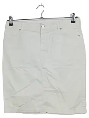 Vorschaubild 1 von Basic Damen Jeansrock Beige Gr. M/38 Baumwolle Midirock