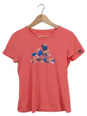 Vorschaubild 1 von Damen T-Shirt Rosa Gr. S Sportlich Logo Print Baumwolle