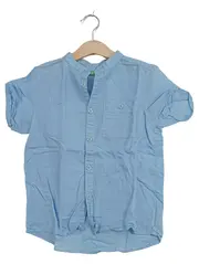 Vorschaubild 1 von Kinderhemd Kurzarm Stehkragen Blau Gr. XS/104
