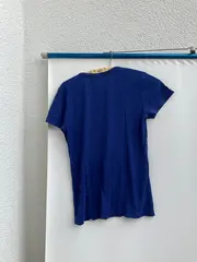 Vorschaubild 2 von Damen T-Shirt Gr. 38 Blau Basic Kurzarm