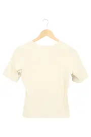 Vorschaubild 2 von T-Shirt Damen 36/S Beige Elegant Klassisch V-Ausschnitt Raffungen
