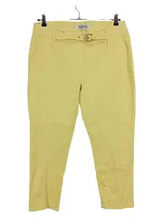 Vorschaubild 1 von Damen Stoffhose Gr. 44 Gelb Casual mit Gürtel