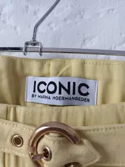 Vorschaubild 2 von Damen Stoffhose Gr. 44 Gelb Casual mit Gürtel