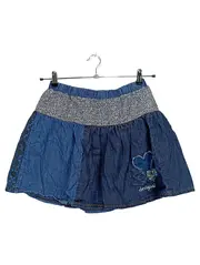 Vorschaubild 1 von Jeansrock Mädchen Gr. 158/164 Patchwork Herz Applikation Blau