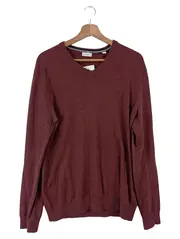 Vorschaubild 1 von Herren Pullover Gr. 48/M Rot V-Ausschnitt Casual