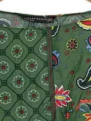 Vorschaubild 6 von Woman Damen Bluse Tunika Grün Paisley 3/4 Arm Fransen XS