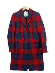 Vorschaubild 1 von Damen Wollmantel kariert Gr. 34/XS Mehrfarbig Klassisch