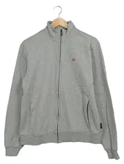 Vorschaubild 1 von Herren Sweatjacke Gr. M Grau Stehkragen Baumwolle