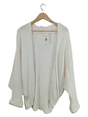 Vorschaubild 1 von Strickjacke Damen Gr. M Weiß Baumwolle Cardigan Oversized