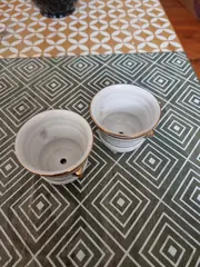 Vorschaubild 3 von Übertopf Porzellan Weiß Gestreift Klassisch