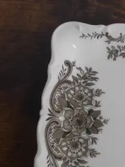 Vorschaubild 3 von Dekoschale Porzellan Blumenmuster Weiß Klassisch 18x13cm