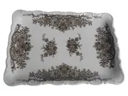 Vorschaubild 1 von Dekoschale Porzellan Blumenmuster Weiß Klassisch 18x13cm