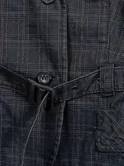 Vorschaubild 3 von Damen Blazer Gr. 38 M Grau Kariert Business Baumwolle