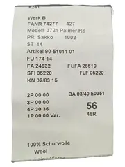 Vorschaubild 3 von Herren Sakko Grau Gr. 56 Schurwolle Klassisch