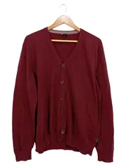 Vorschaubild 1 von Herren Strickjacke V-Ausschnitt Rot Gr. 52 XL Baumwolle Klassisch