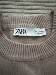 Vorschaubild 3 von Damen Pullover Cropped Oversized Beige Gr. S Rundhals Strick