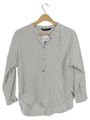 Vorschaubild 1 von Damen Hemdbluse XS Weiß Grafisch Casual Viskose Langarm