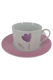 Vorschaubild 1 von Tasse und Unterteller Porzellan Mehrfarbig Blumenmuster Klassisch Elegant