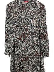 Vorschaubild 2 von Damen Blusenkleid Gr. 38 Mehrfarbig Casual Langarm Kleid